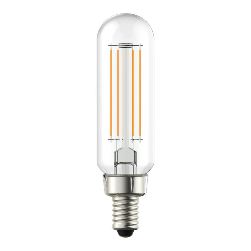 GE 3pk 60W Refresh T8 LED Light Bulbs Daylight: E12 Candelabra Base, Dimmable, 500 Lumens, 5000K, Suitable for Wet Locations