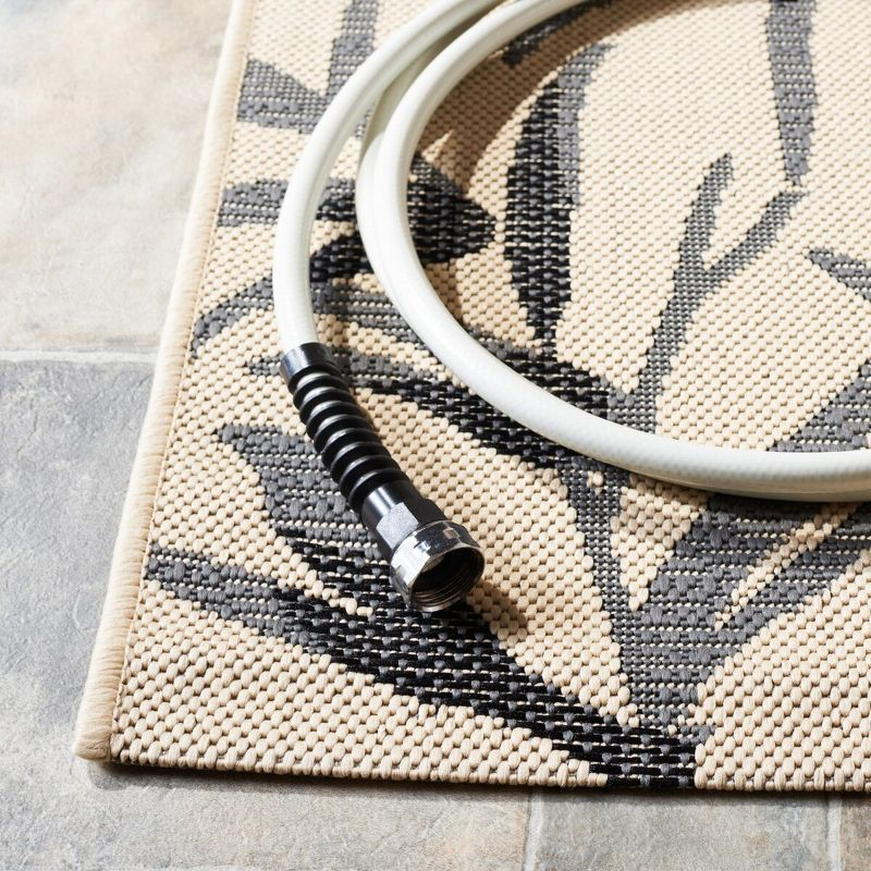Courtyard CY7425 Power Loomed Indoor/Outdoor Area Rug - Beige/Anthracite - 8'x11' - Safavieh.