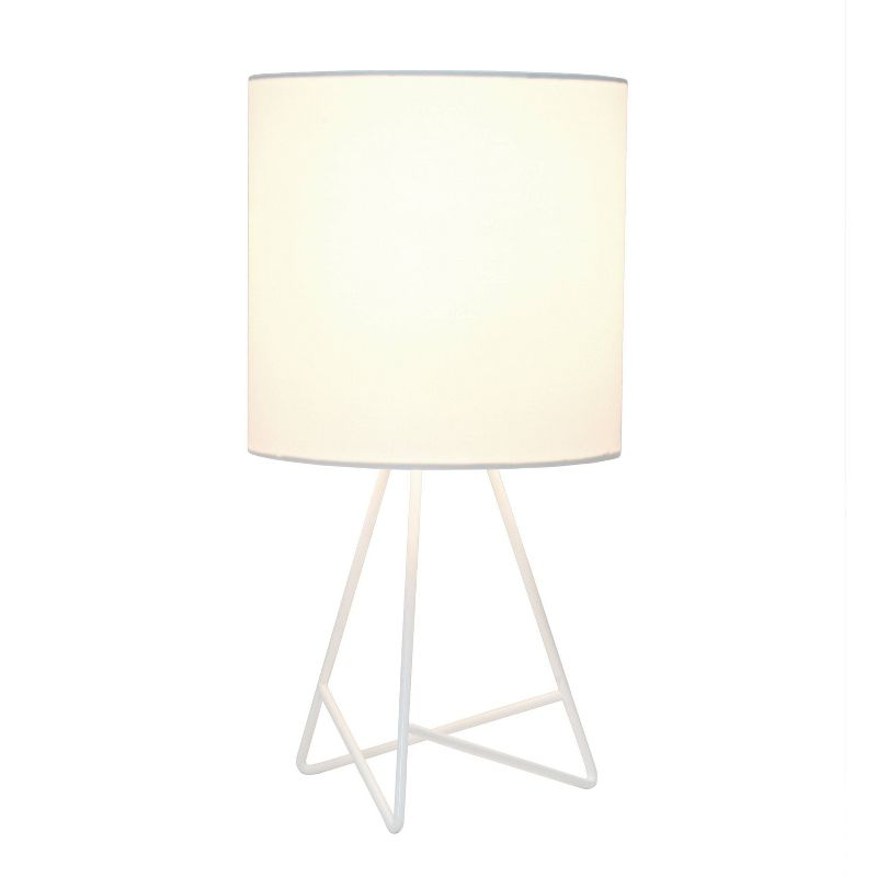 Down To The Wire Table Lamp with Fabric Shade White - Simple Designs: Modern Nightstand Light, ETL Listed