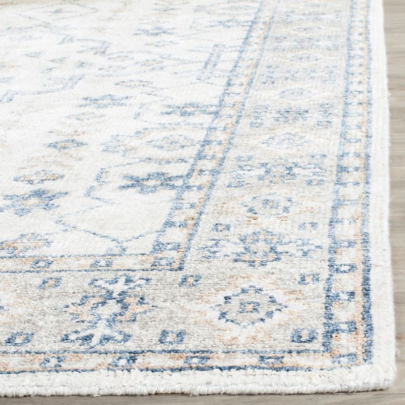 Maharaja MHJ441 Hand Knotted Area Rug - Ivory/Blue - 5'x8' - Safavieh.