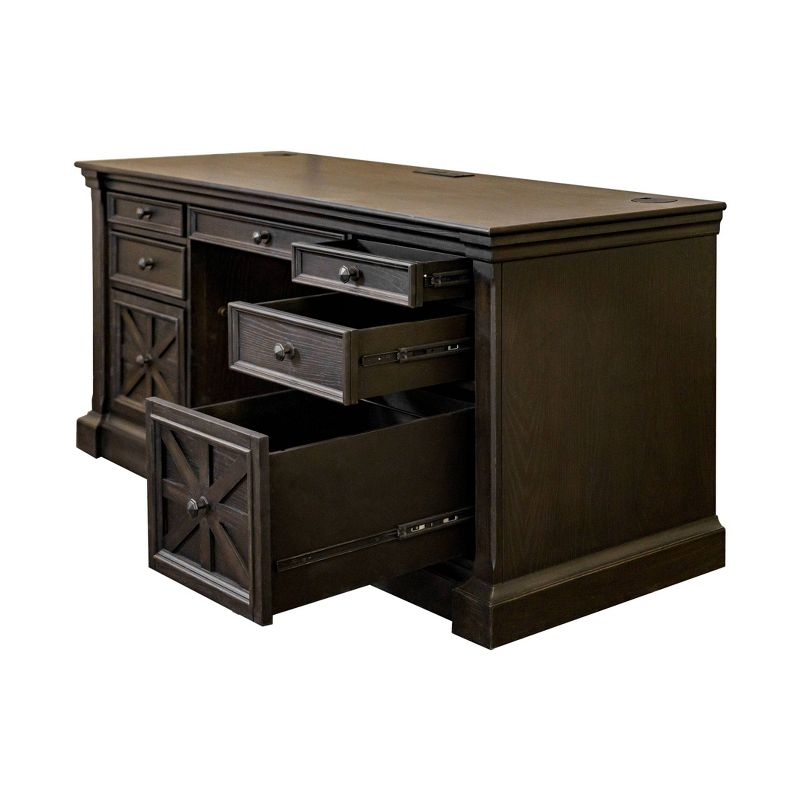 Kingston Traditional Wood Office Desk Dark Brown - Martin Furniture