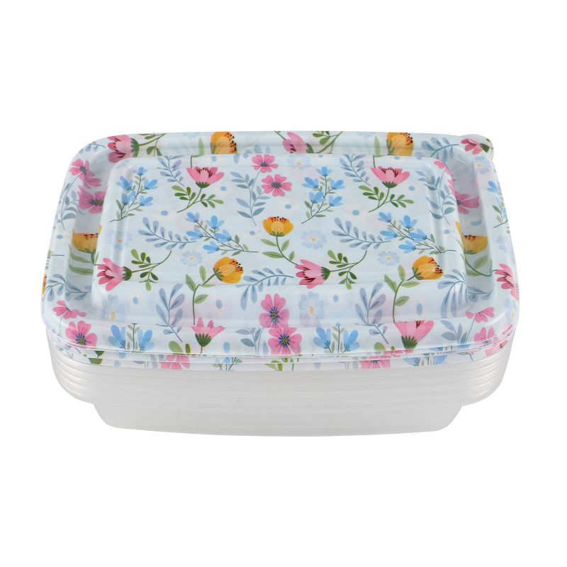 Cook With Color 6pk Floral Rectangle Food Storage Container Set