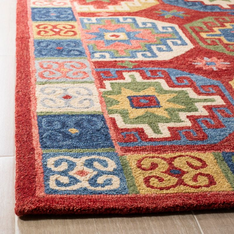 Aspen APN802 Hand Tufted Indoor Area Rug - Red/Blue - 5'x8' - Safavieh