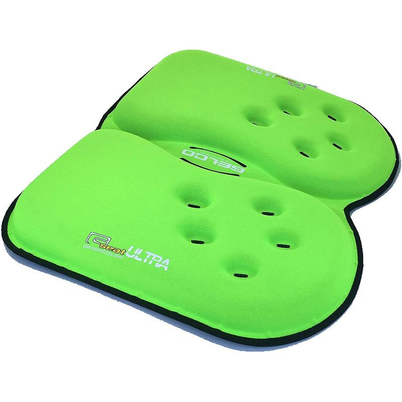 GSeat ULTRA - Travel Gel Foam Cushion, Relieves Discomfort and Promotes Healthy Posture for Car, Commute, Airplane and Travel Comfort - Green