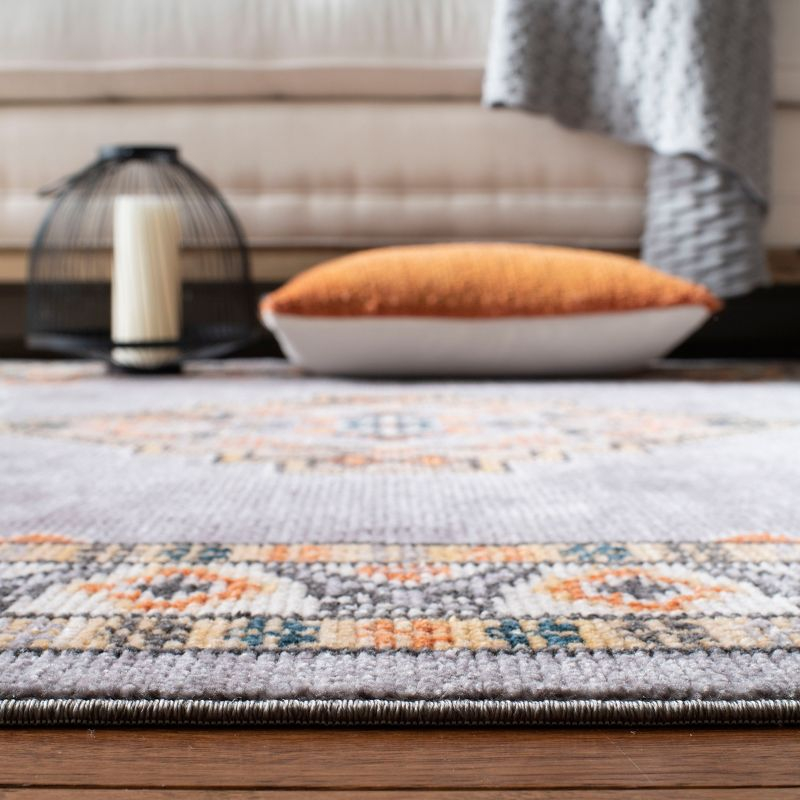 Farmhouse FMH830 Power Loomed Area Rug - Grey/Orange - 5'0" X 7'3" - Safavieh.