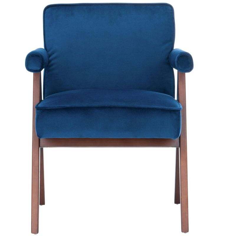 Suri Mid Century Arm Chair - ACH4508 - Navy/Walnut - Safavieh