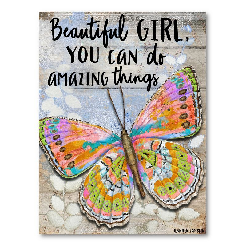 Courtside Market Beautiful Girl Butterfly 16x20 Gallery-Wrapped Canvas