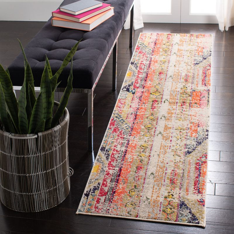 Madison MAD422 Power Loomed Indoor Accent Rug - Grey/Orange - 2'x4' - Safavieh