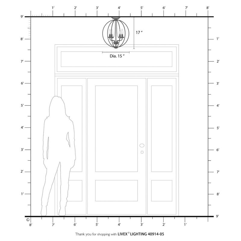 Livex Lighting Arabella 4 - Light Chandelier in  Polished Chrome