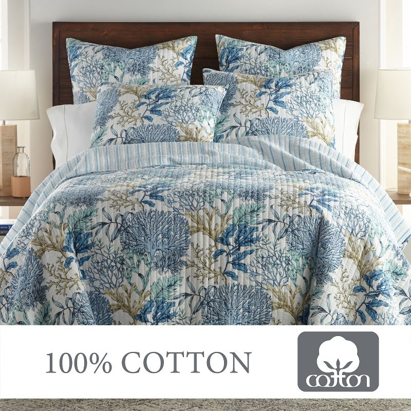 Mahina Quilt Set - Twin/Twin XL Quilt and One Standard Pillow Sham Blue - Levtex Home