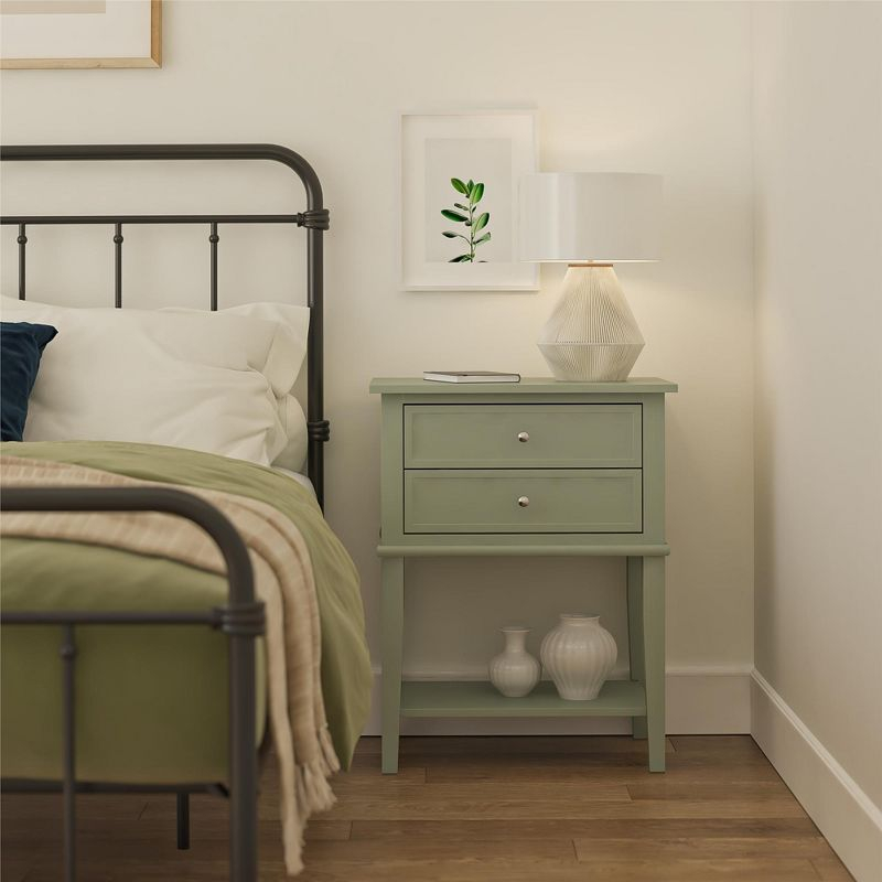 Ameriwood Home Franklin Accent Table with 2 Drawers, Pale Green