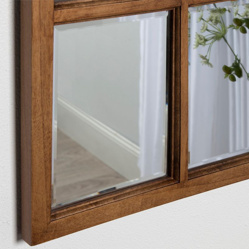 26" x 32" Hogan Windowpane Framed Wall Mirror Natural - Kate and Laurel