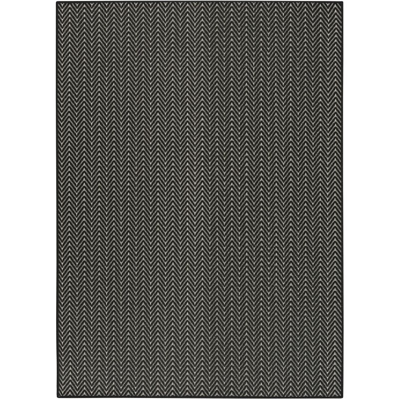 Nourison Horizon Indoor/Outdoor 4' x 6' Black Modern Rug