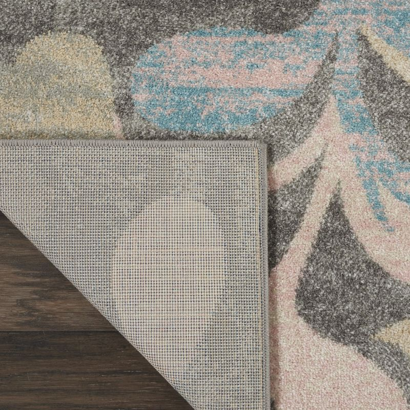 Nourison Tranquil 8' X 10' Grey/Beige Area Rug Contemporary Botanical Vine and Bloom by Nourison