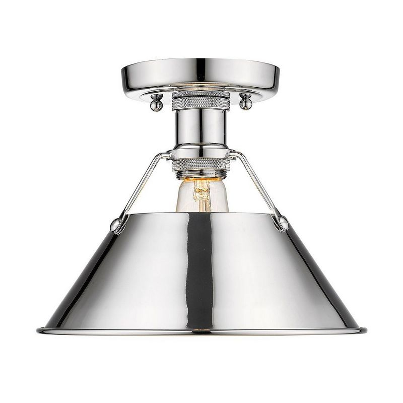 Golden Lighting Orwell 1-Light Flush Mount in Chrome