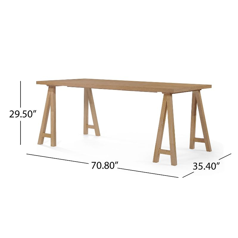 GDFStudio Sabrina Mid-Century Modern Wood Dining Table, Natural Oak