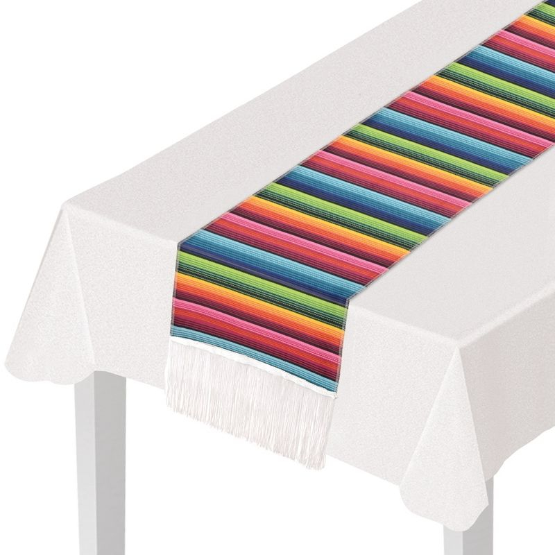 Beistle Fiesta Fabric Table Runner, 11.5" x 6', (1/Pkg) Multicolored