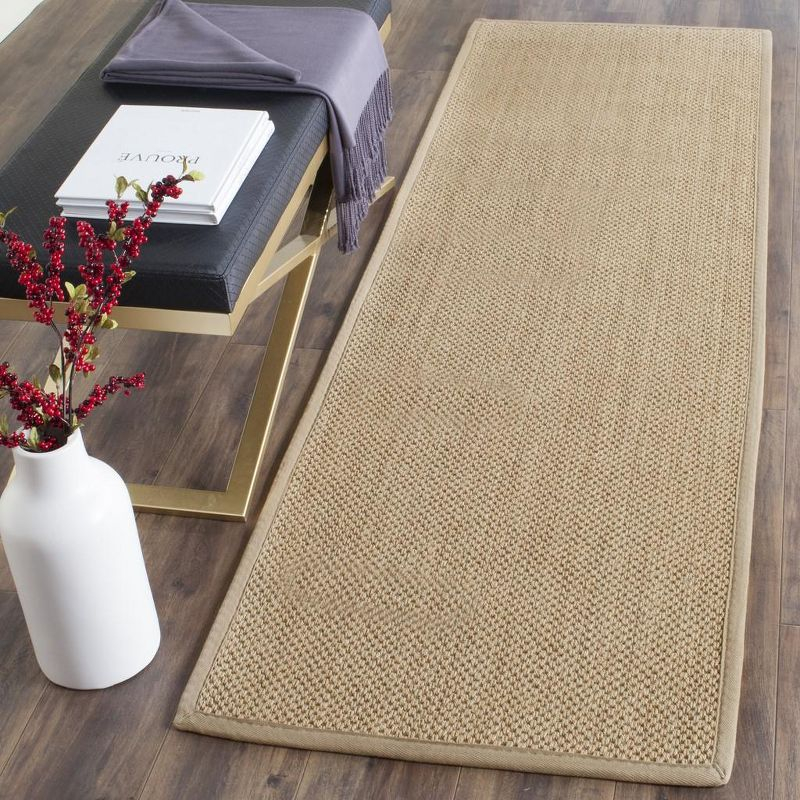 Natural Fiber NF141 Power Loomed Indoor Runner Rug - Maize/Linen - 2'6"x22' - Safavieh.