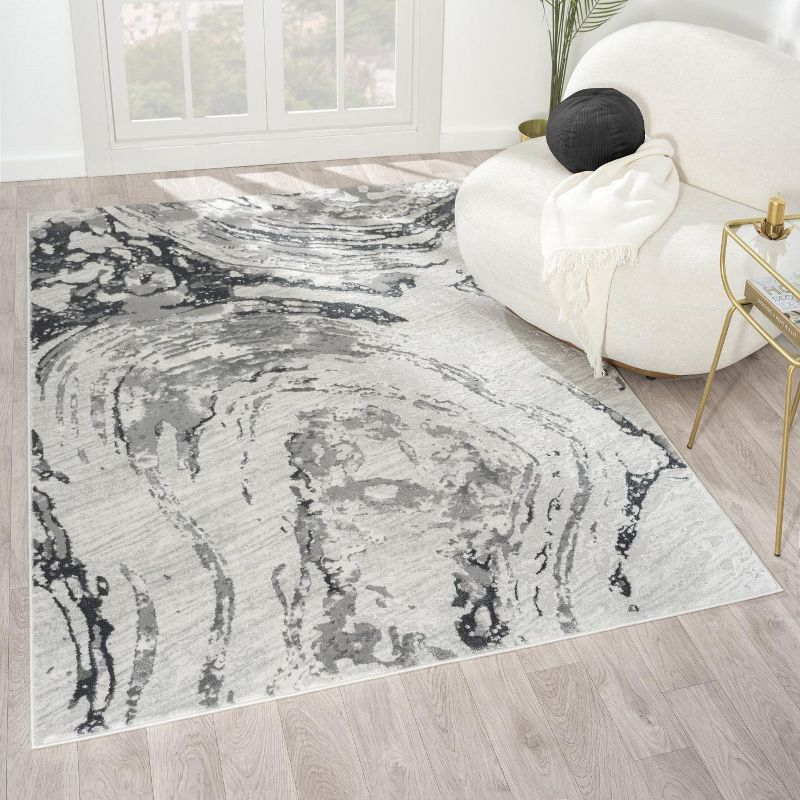 Luxe Weavers Marble Swirl Gray 5x7 Area Rug