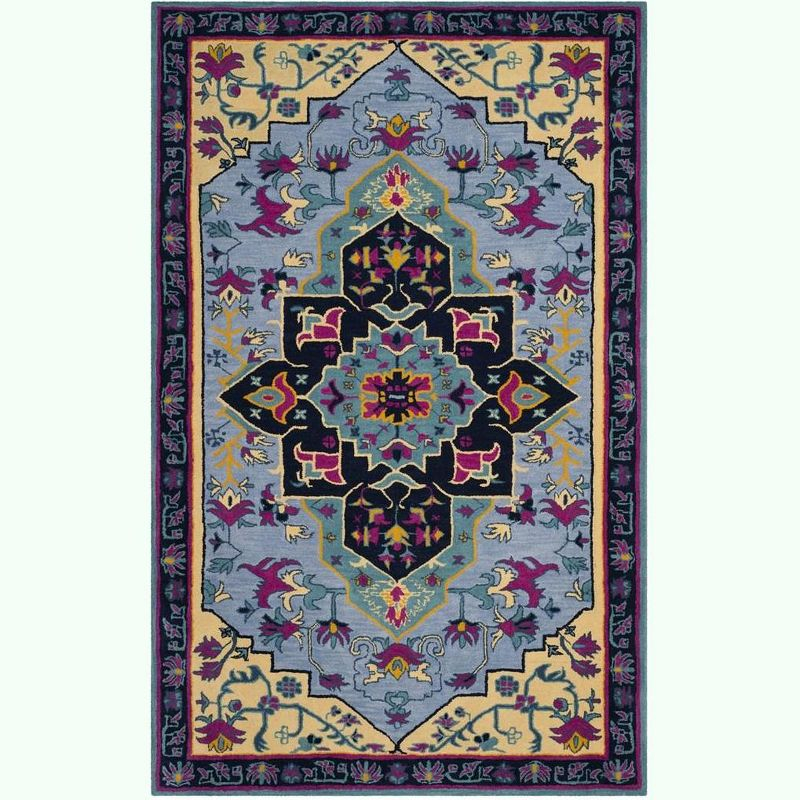 Bellagio BLG506 Hand Tufted Area Rug - Light Blue/Multi - 5'x8' - Safavieh.