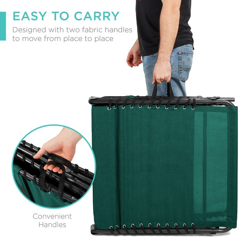 Best Choice Products Patio Chaise Lounge Chair, Outdoor Portable Adjustable Pool Recliner w/ Pillow - Forest Green