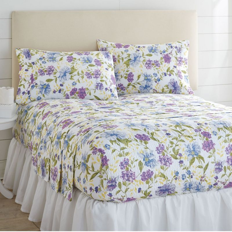 BrylaneHome 300 Thread Count Cotton Printed Bed Tite; Sheet Set - Twin, Yellow Dots