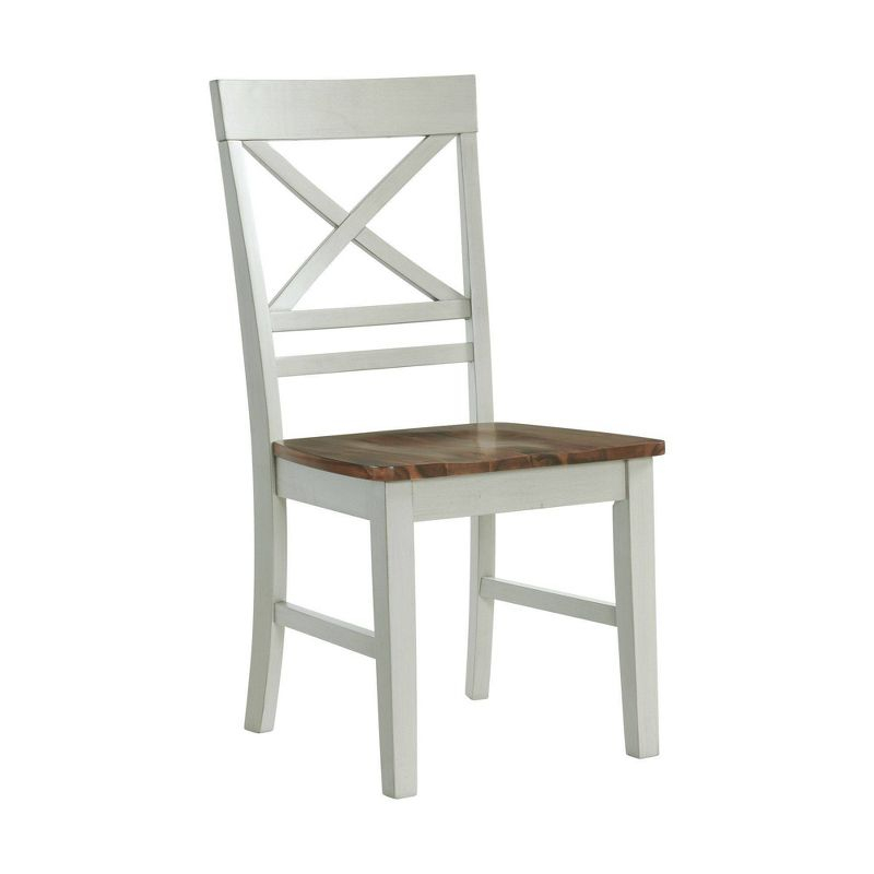 Bedford Standard Height Side Chair Set Natural/Cream - Picket House Furnishings: Cross-Back, Polyester Upholstery, MDF Frame