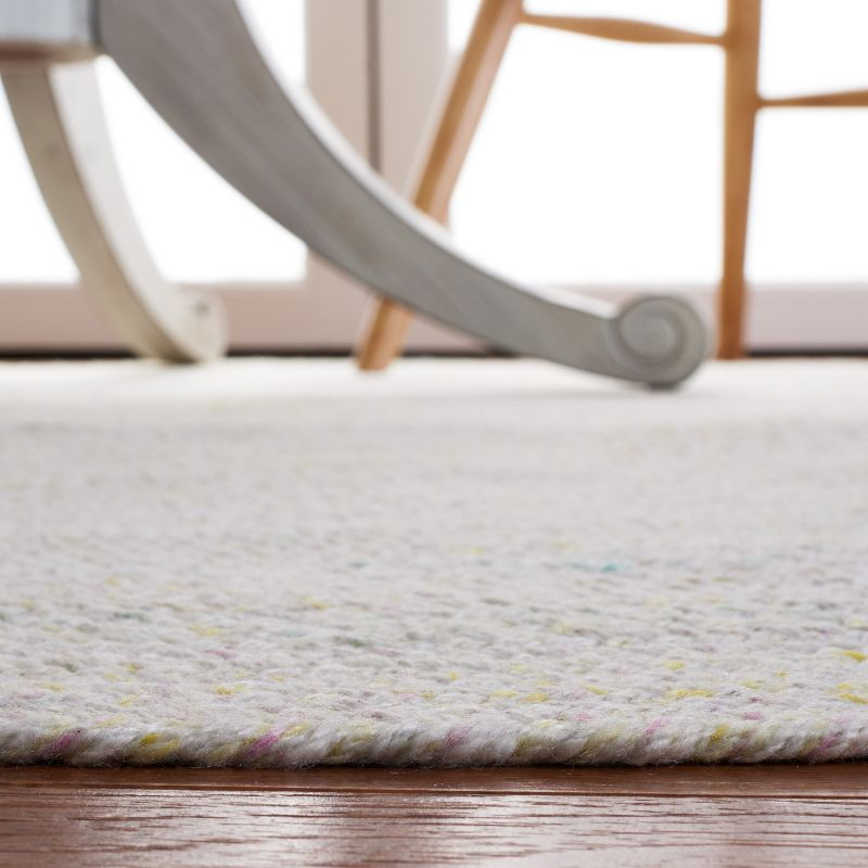 Braided BRD804 Hand Woven Area Rug - Ivory/Yellow - 3' round - Safavieh.