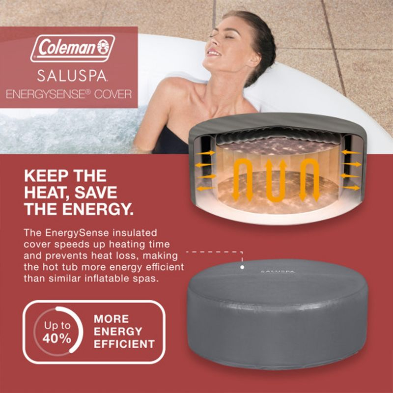Bestway Coleman Miami AirJet Inflatable Hot Tub with EnergySense Cover, 4-Pack of SaluSpa Spa Seat and 4 Sets of SaluSpa Padded Headrest Pillows