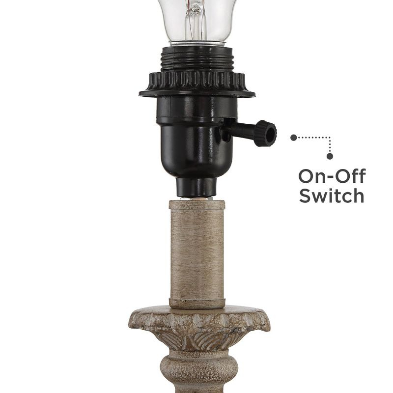 Regency Hill Cali Traditional Accent Table Lamps 19" High Set of 2 Antique Beige Off White Bell Shade for Bedroom Living Room Bedside Nightstand Kids