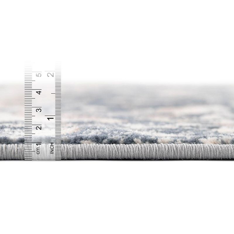 Unique Loom Portland Collection Area Rug - Central (6' 1" Square Blue/Beige)