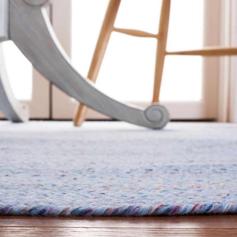 Braided BRD804 Hand Woven Area Rug - Light Blue/Red - 3' round - Safavieh.