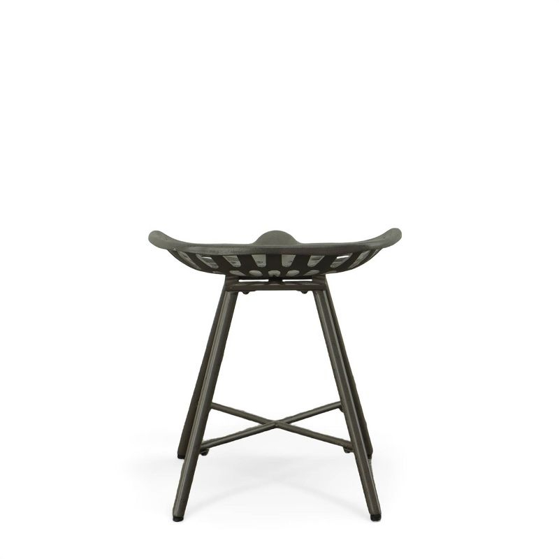 Carolina Living Kadin Tractor Seat Fireside Bench Industrial Gray: Cast Iron, Farmhouse Style