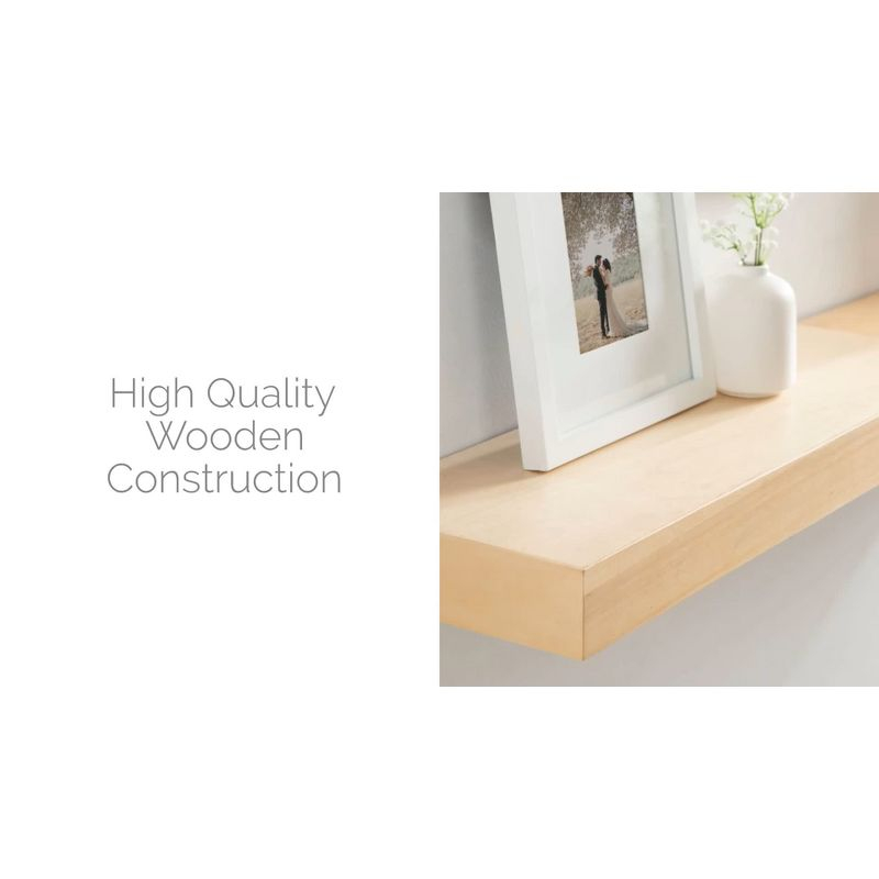 Kate and Laurel Havlock Rectangle MDF Floating Shelf, 2 Piece 18 Inch, Natural