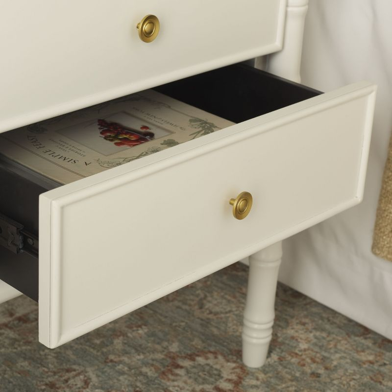 Niah 2 Drawer Nightstand - NST3501 - White/Gold - Safavieh