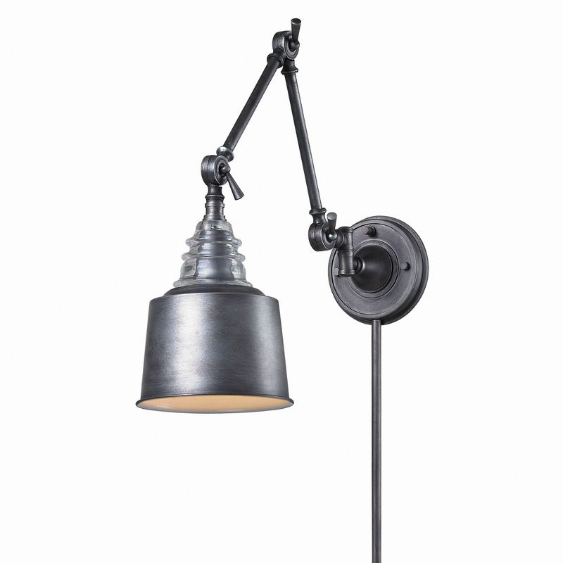 Elk Home Picton Gardens 1 - Light Swing Arm Lamp in  Weathered Zinc