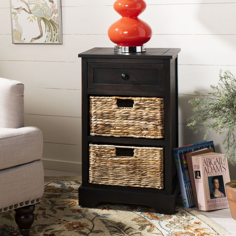 Carrie Side Storage Side Table - AMH5700F - Brown - Safavieh Couture