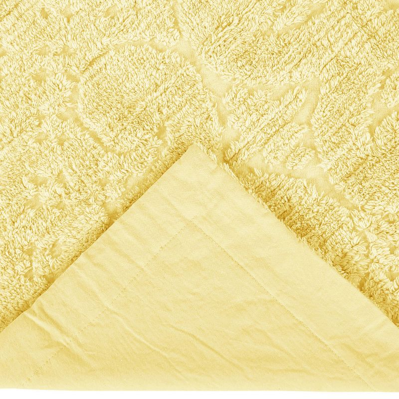 Euro Ashton Collection 100% Cotton Tufted Unique Luxurious Medallion Design Pillow Shams Yellow - Better Trends