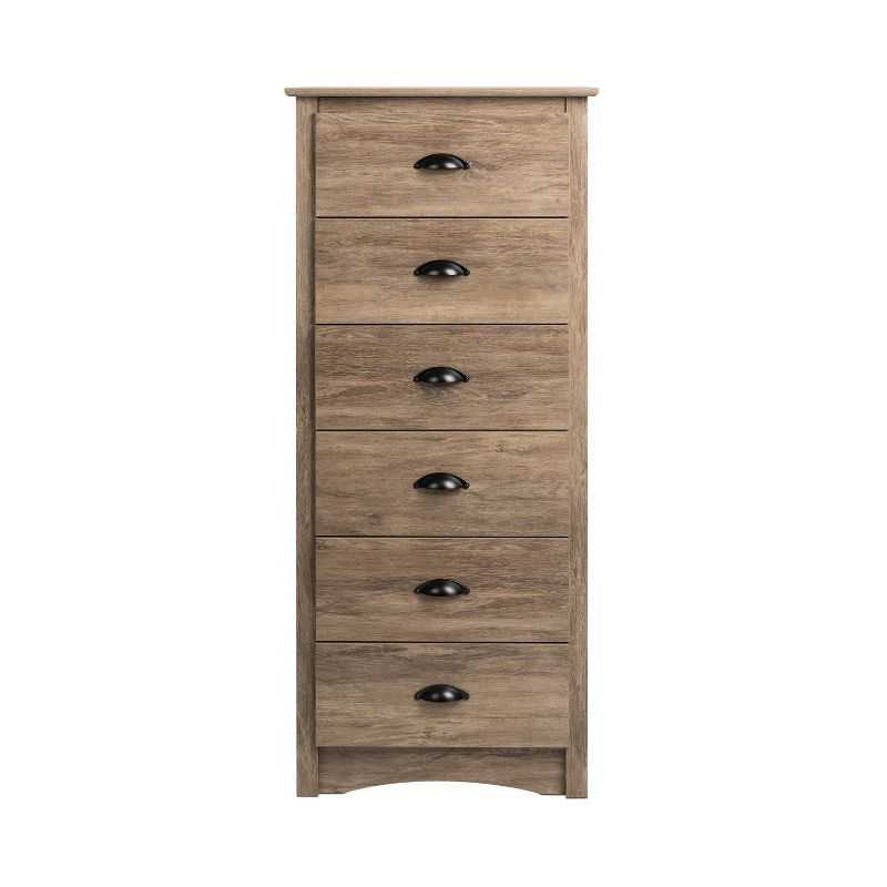 Tall 6 Drawer Chest Drifted Gray - Prepac: Space-Saving Bedroom Storage Furniture
