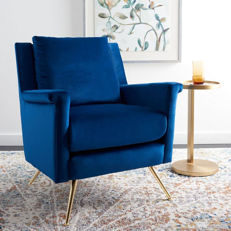 Cerise Mid Century Arm Chair - ACH5100A - Navy/Gold - Safavieh