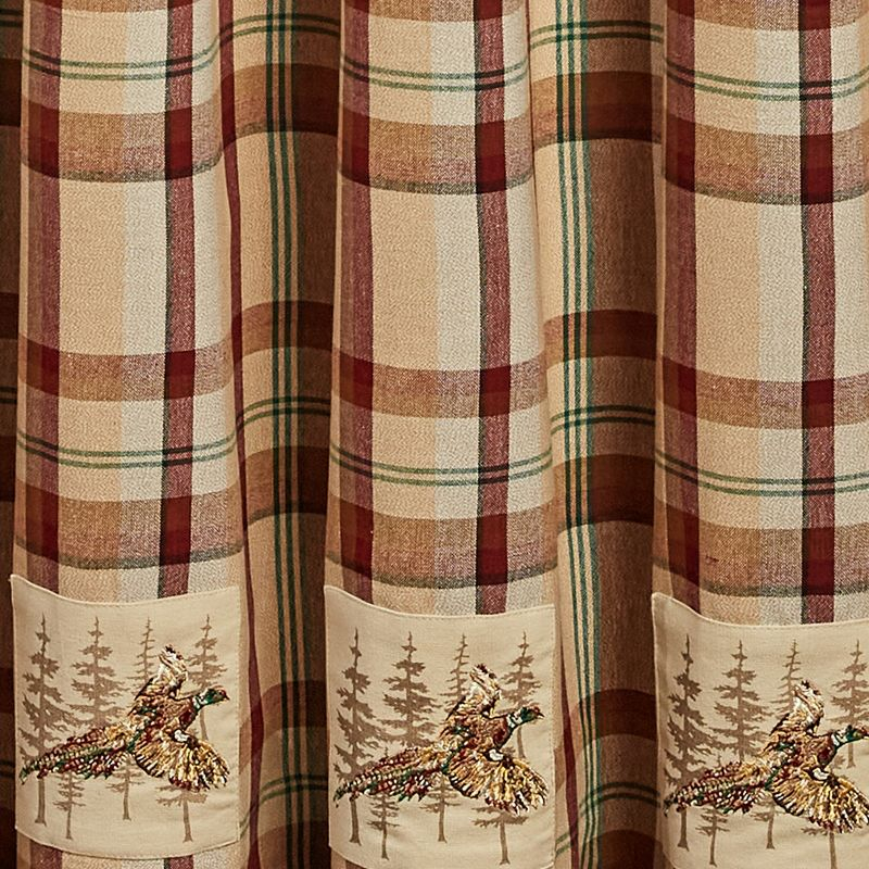 Park Designs Gamekeeper Plaid Pheasant Patch Shower Curtain