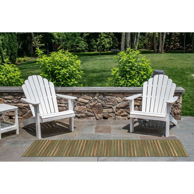 Liora Manne Marina Stripes Indoor/Outdoor Rug Green 1'11" x 7'6"