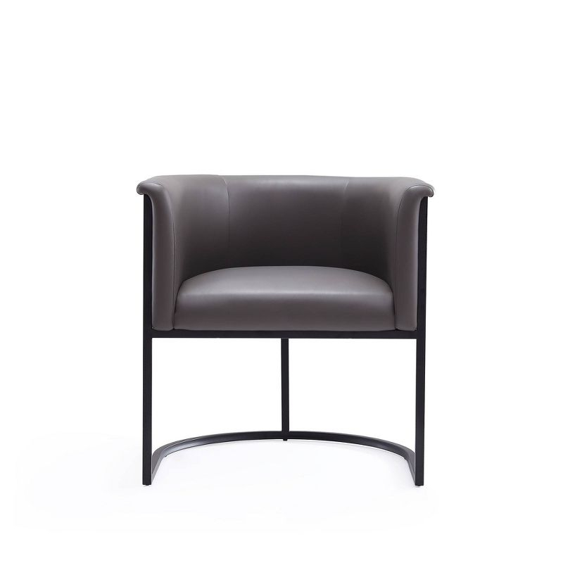 Manhattan Comfort Cosmopolitan Faux Leather Dining Chair Pebble: Upholstered, Metal Legs, No Assembly Required