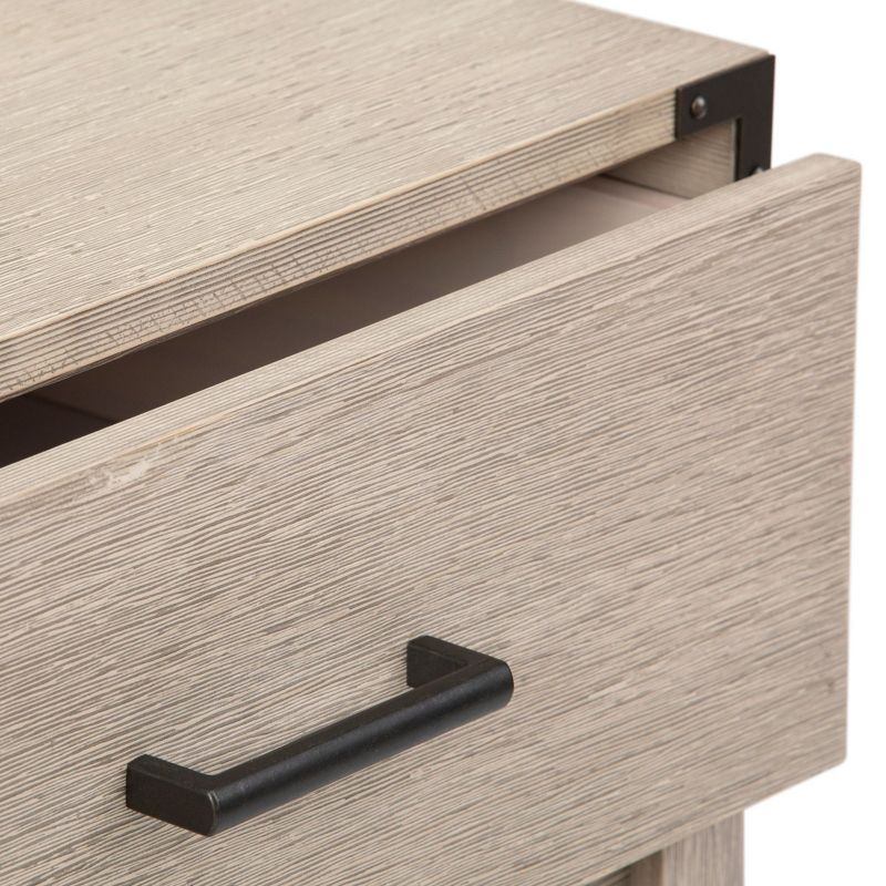 Plank+Beam Solid Wood Nightstand with 1 Drawer, Contemporary Side Table for Bedroom, Seashell Wirebrush