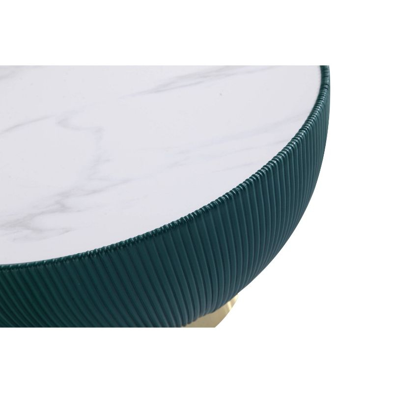 Manhattan Comfort Anderson Leatherette Upholstered Coffee Table: Gold Finish, No Assembly Required