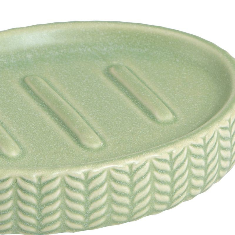 Dashi Soap Dish - Allure Home Creations: Ceramic Holder for Bar Soap, Sage Green, Hand Washable