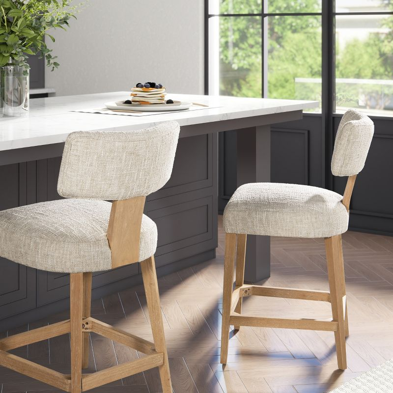 Jennifer Taylor Home Penny Round Arched Upholstered Counter Stool, Set of 2