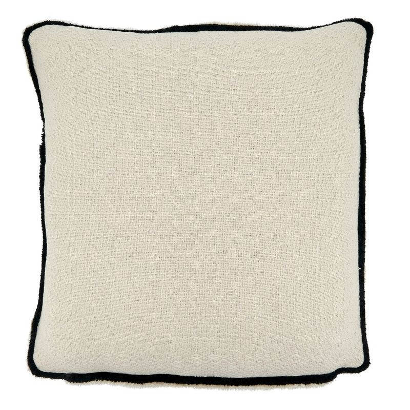 Saro Lifestyle Reversible  Decorative Pillow Cover, Black/White, 18" x 18"