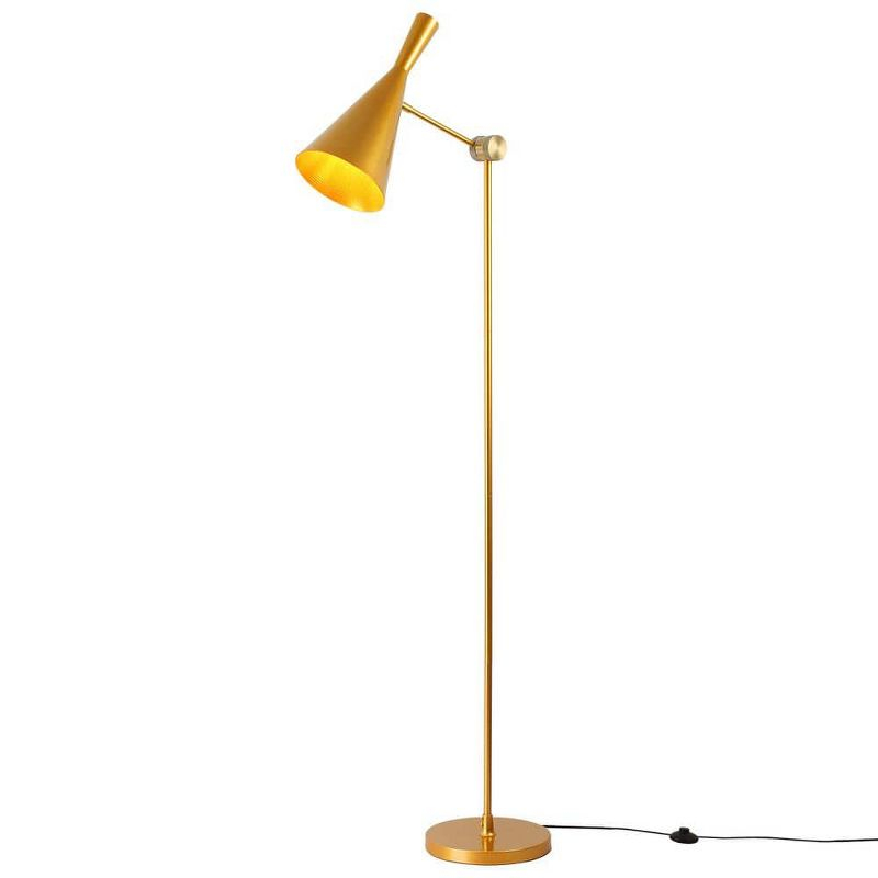 55.1 in. Gold 1-Light Swing Arm Floor Lamp