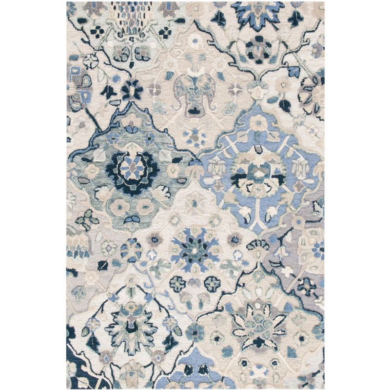 Glamour GLM622 Hand Tufted Area Rug - Beige/Blue - 4'x6' - Safavieh.